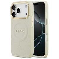 Etui Guess Peony Hot Stamp MagSafe na iPhone 17 Pro - beżowe