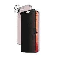 Zestaw PanzerGlass Privacy Bundle 3in1 etui przezroczyste + szkło prywatyzujące + osłona aparatu do iPhone 15