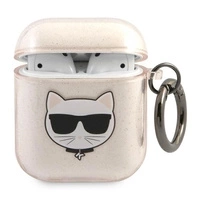 Etui Karl Lagerfeld Glitter Choupette na AirPods 1 / 2 - złote