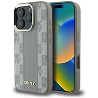 Etui DKNY Checkered Pattern Magsafe na iPhone 16 Pro Max - beżowe