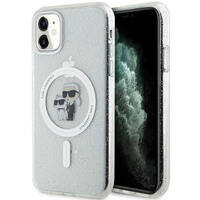 Etui Karl Lagerfeld KLHMN61HGKCNOT na iPhone 11 / Xr - przezroczyste hardcase Karl&Choupette Glitter MagSafe