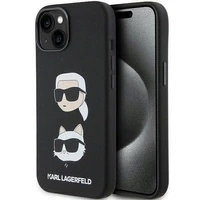 Etui Karl Lagerfeld Silicone Karl&Choupette Head na iPhone 15 Plus / 14 Plus - czarne