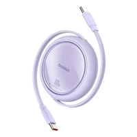 Kabel wysuwany Baseus Free2Draw Mini USB-C - USB-C 100W 1m - fioletowy