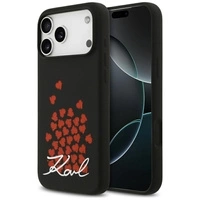Etui Karl Lagerfeld Silicone Heart Sign Logo MagSafe na iPhone 17 Pro Max - czarne
