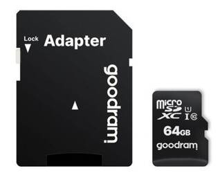 Goodram Microcard 64 GB karta pamięci micro SD XC UHS-I class 10, adapter SD (M1AA-0640R12)
