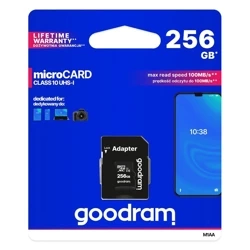 Goodram Microcard 256 GB karta pamięci micro SD XC UHS-I class 10, adapter SD (M1AA-0640R12)