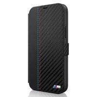 Etui BMW BMFLBKP12SMCARBK iPhone 12 mini 5,4" czarny/black book M Collection PU Carbon Stripe