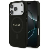 Etui Guess Saffiano Classic Logo MagSafe na iPhone 17 Pro - czarne