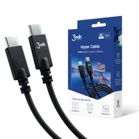 Kabel 3mk Hyper Cable USB-C / USB-C 100W 4K 60Hz 1m - czarny