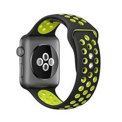 Crong Duo Sport - Pasek do Apple Watch 42/44/45 mm (czarny/limonkowy)