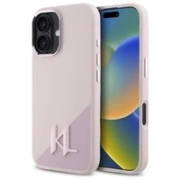 Karl Lagerfeld KLHMP16SSCMKMPCP iPhone    16 6.1" różowy/pink hardcase Silicone Shadow Metal Initial MagSafe