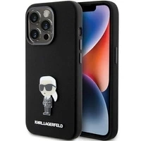 Etui Karl Lagerfeld Silicone Ikonik Metal Pin na iPhone 15 Pro Max - czarne