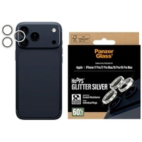 Szkło hartowane na obiektyw PanzerGlass Hoops Glitter do iPhone 17 Pro / 17 Pro Max / 16 Pro / 16 Pro Max - srebrne