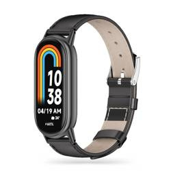 TECH-PROTECT LEATHERFIT XIAOMI SMART BAND 8 / 9 / 10 / NFC BLACK