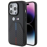 Etui BMW Stamped Tricolor Stripe na iPhone 15 Pro - czarne