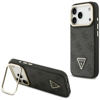 Etui Guess 4G PU Triangle Logo & Stand Camera Magsafe na iPhone 17 Pro - czarne