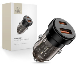 TECH-PROTECT CC03 2-PORT CAR CHARGER PD 30W / QC3.0 BLACK