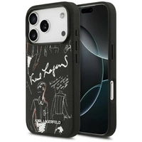 Etui Karl Lagerfeld Grained Pattern&Logo MagSafe do iPhone 17 Pro - czarne
