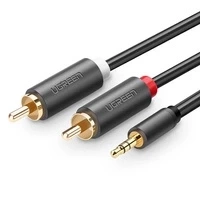 Kabel Ugreen AV102 10513 3,5 mm mini jack (męski) / 2RCA (męski) 5m - szary