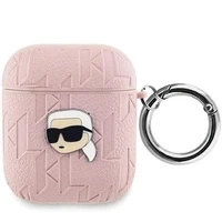 Etui Karl Lagerfeld Monogram Karl Head na AirPods 1 / 2 - różowe