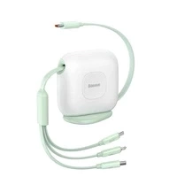 Baseus Traction Series zwijany kabel 3 w 1 USB Typ C - micro USB / USB Typ C / Lightning Power Delivery 100W 1,7m zielony (CAQY000006)