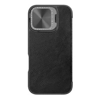 Etui Nillkin Qin Prop Leather Case z osłoną na aparat i podstawką na iPhone 16 - czarne