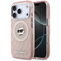 Etui Karl Lagerfeld IML Choupette Head Logo MagSafe na iPhone 17 Pro Max - różowe