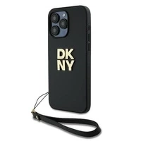 Etui DKNY Wrist Strap Stock Logo na iPhone 15 Pro Max - czarne