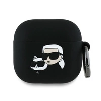 Etui Karl Lagerfeld Silicone Karl&Chaupette Head 3D na AirPods 4 - czarne