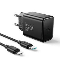 Ładowarka USB C 20W PD Joyroom JR-TCF06 z kablem USB C - Lightning | czarna