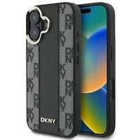 Etui DKNY Checkered Pattern Magsafe na iPhone 16 Plus - czarne