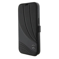 Etui Mercedes Leather Wave Patern na iPhone 15 Pro - czarne