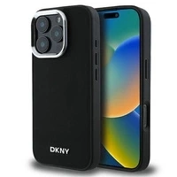 Etui DKNY Plain Silver Logo MagSafe na iPhone 16 Pro - czarne