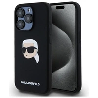 Etui Karl Lagerfeld Silicone Karl Head Print MagSafe na iPhone 15  Pro 6.1" - czarne
