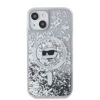 Etui Karl Lagerfeld Liquid Glitter Choupette Head MagSafe na iPhone 11 / Xr - przezroczyste