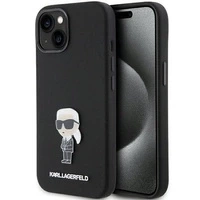 Etui Karl Lagerfeld Silicone Ikonik Metal Pin na iPhone 15 Plus / 14 Plus - czarne