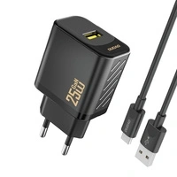 Ładowarka sieciowa Dudao A27STEU 25W GaN USB-A z kablem USB-A - USB-C - czarna