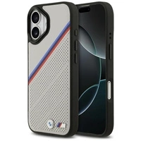 Etui BMW M Tricolor Metal Logo MagSafe do iPhone 17 - szare
