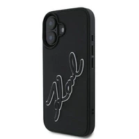 Etui Karl Lagerfeld 3D Rubber Signature na iPhone 16 - czarne