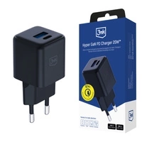 Ładowarka sieciowa 3mk Hyper GaN Charger 20W QC4+ PD PPS USB-C USB-A - czarna