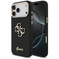 Etui Guess Fixed Glitter Big 4G Metal Frame na iPhone 17 Pro Max - czarne