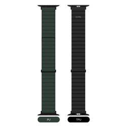 JCPal FlexDuo Apple Watch Band (Black/Midnight Green) for Apple Watch 1-8th, Ultra, SE1-2nd (42/44/45/49mm)