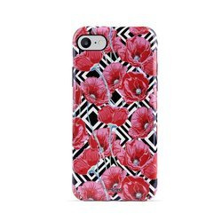 PURO Glam Geo Flowers - Etui iPhone SE 2020 / 8 / 7 / 6s (Red Poppies)