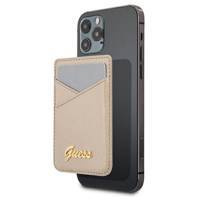 Guess Wallet Card Slot GUWMSSASLGO MagSafe Saffiano złoty/gold