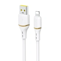 Kabel Dudao L25L USB-A - Lightning 1m 30W w miękkim silikonowym oplocie - biały