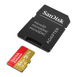 SanDisk Extreme microSDXC - Karta pamięci 64 GB A2 V30 UHS-I U3 170/80 MB/s z adapterem