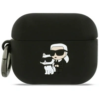 Etui Karl Lagerfeld Silicone Karl & Chaupette Head 3D na AirPods Pro 3 - czarne