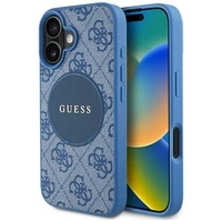 Etui Guess 4G Circle Classic Logo MagSafe na iPhone 16 - niebieskie