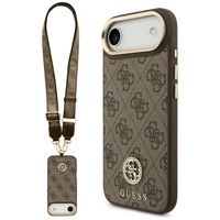Etui Guess 4G Strass Logo & Big Strap Metal Buttons MagSafe na iPhone Air - brązowe