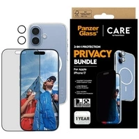 Zestaw ochronny CARE by PanzerGlass Flagship Privacy 3w1 Etui+Szkło Prywatyzujące+Lens na iPhone 17